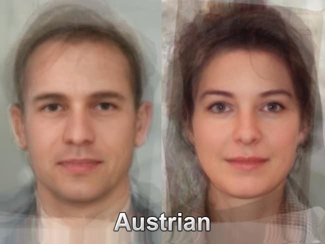 Average faces of European people.
