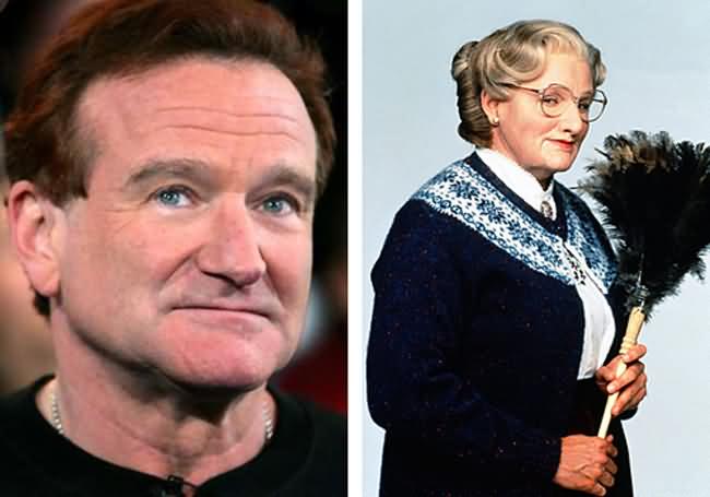 Robin Willimas   Mrs Doubtfire Unforgettable Celebrity Movie Transformations